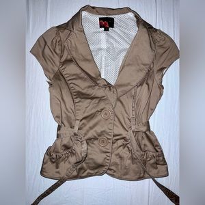 Forever 21 Tan Front Two-Button Vest - Size S - Classic Stylish Layer